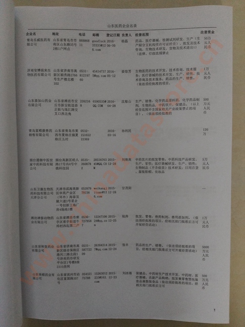 山東醫(yī)藥企業(yè)黃頁收錄了最新的山東醫(yī)藥企業(yè)名單，具有極高的營銷價值，實實在在提高銷售業(yè)績